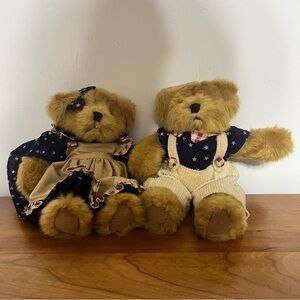 Russ Berrie & Co Patriotic Bears Franklin & Amelia Plush Beanbag Stuffed Animals